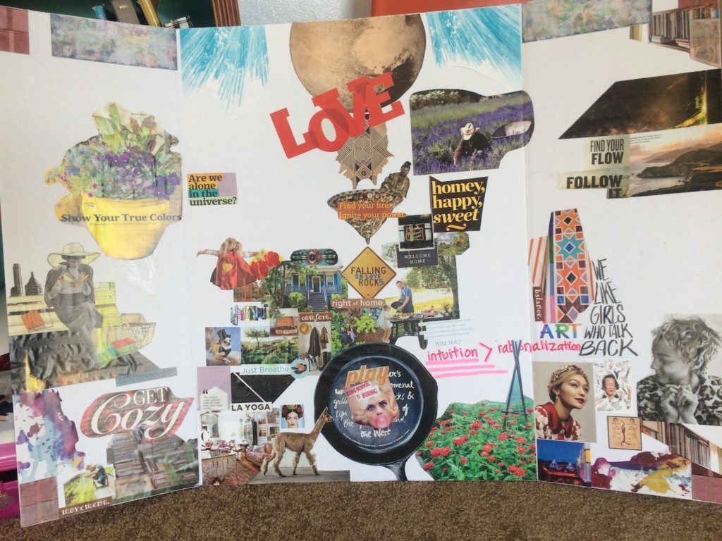 Vision board example focused on love
