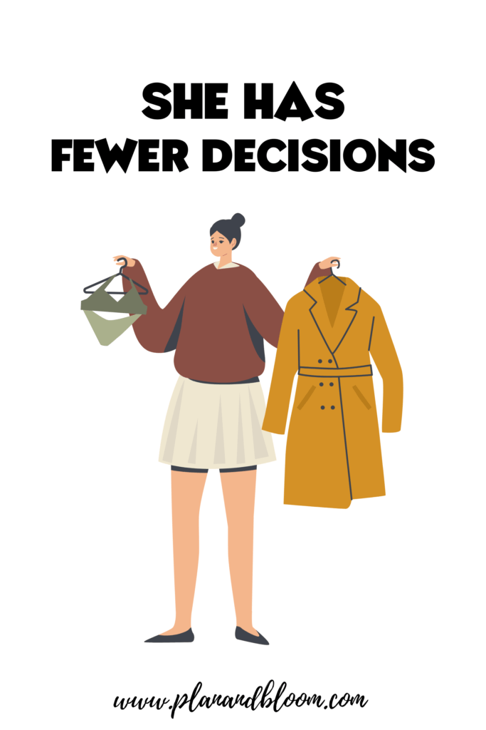 she has fewer decisions